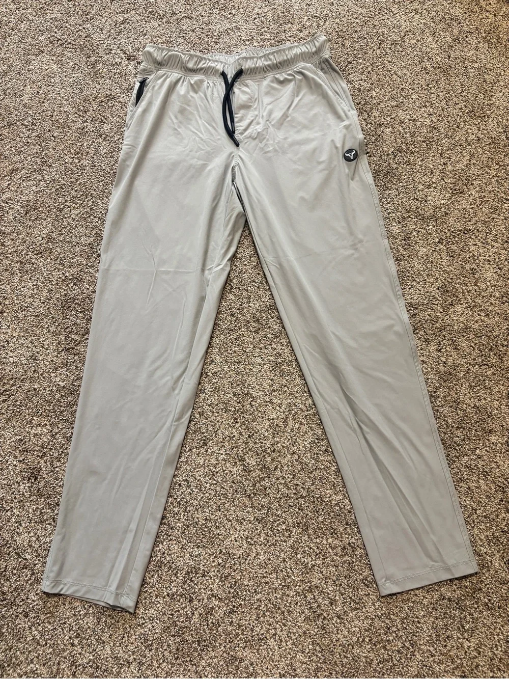 Men's Lightweight Gray Active Pants - Performance Joggers Small Elastic Stretch
